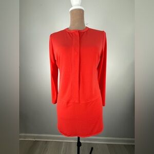 Ralph Lauren Red Long-Sleeve Shift Blouse